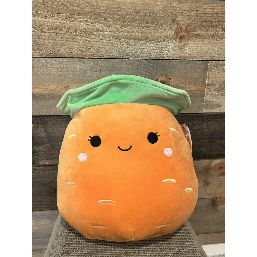 Squishmallow Easter 2025 Caroleena the Carrot Wearing a Bucket Hat‎ NEW 12 inch
